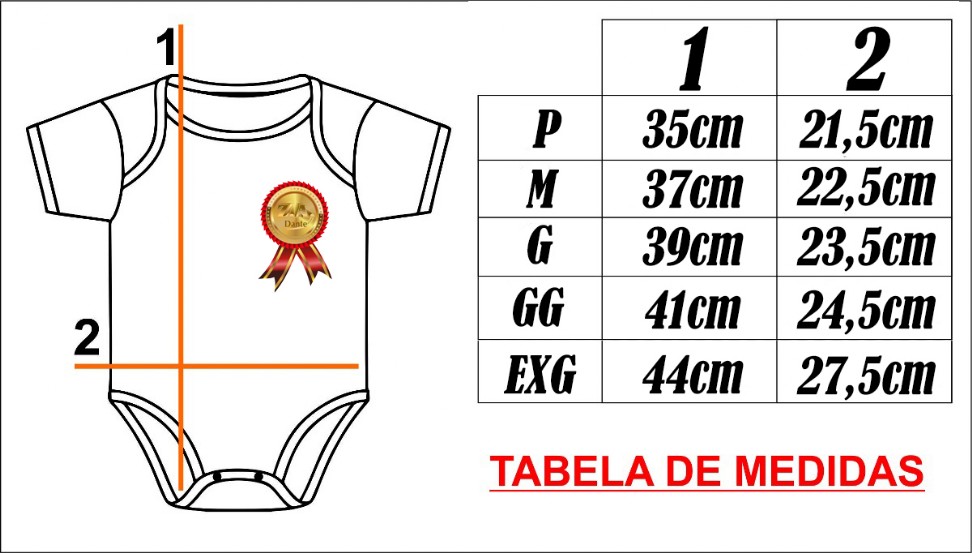 Tabela de medidas Body